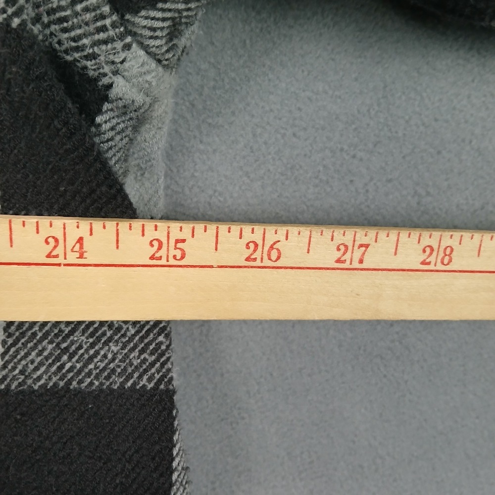 Williams Bay Flannel Shirt Mens Light Gray Black Plaid‎ Chest Pocket Button Up - Picture 5 of 8